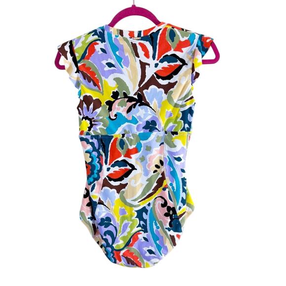 Anne Cole Multicolor Print One Piece Swimsuit Rash Guard Women's Size 6 - Picture 4 of 9